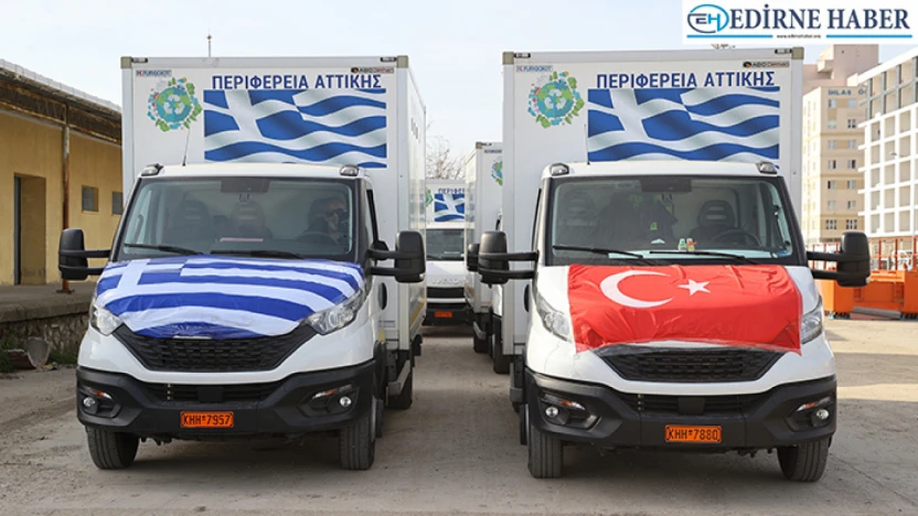 Yunanistan'ın deprem bölgesine gönderdiği 250 ton yardım malzemesi Edirne'ye ulaştı