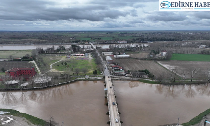 Edirne'de nehir debileri yağışlarla yükseldi