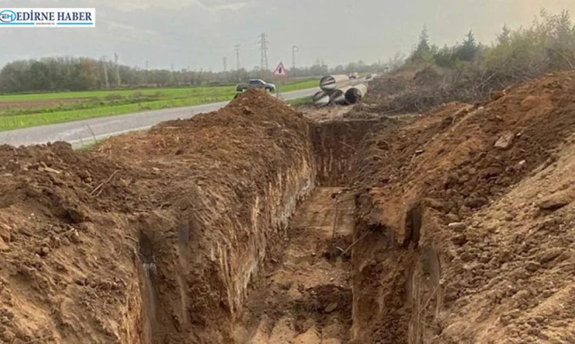 Edirne'ye su sağlayacak Süloğlu Barajı isale hattında çalışmalar sürüyor