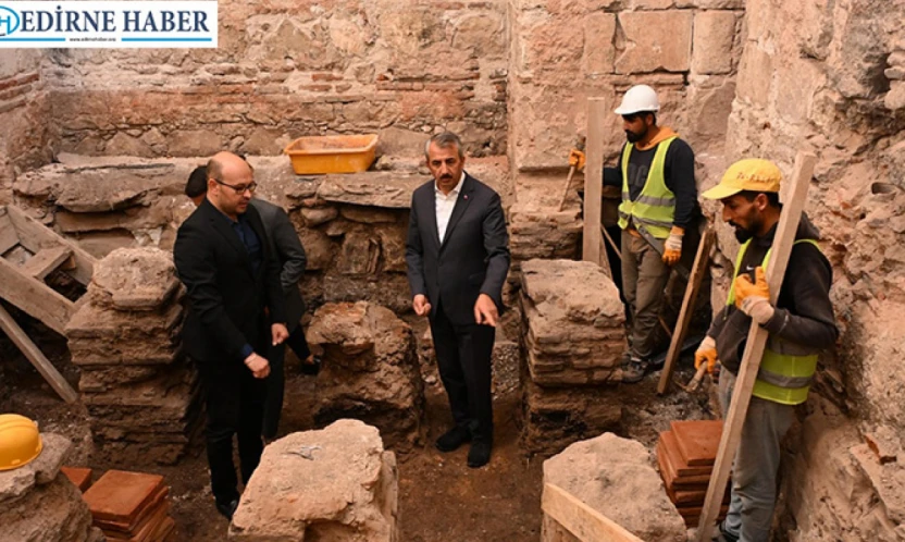 Gazi Mihal Hamamı'nda restorasyon çalışmaları devam ediyor