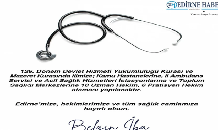 İba'dan kente 16 yeni hekim müjdesi