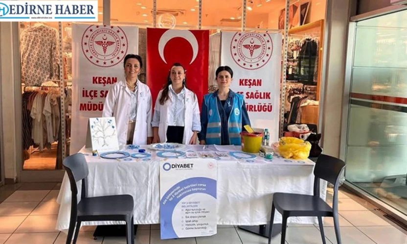 Keşan'da Dünya Diyabet Günü'nde Halk Sağlığı için stant kuruldu