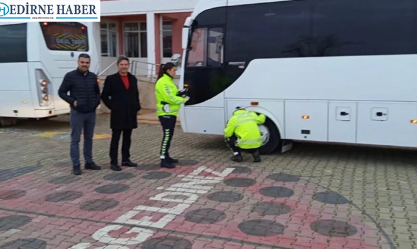 Keşan'da okul servislerine yönelik denetim