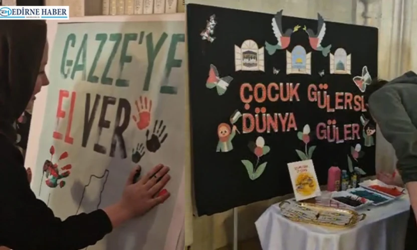Lise öğrencilerinden 'Gazze'ye El ver' etkinliği