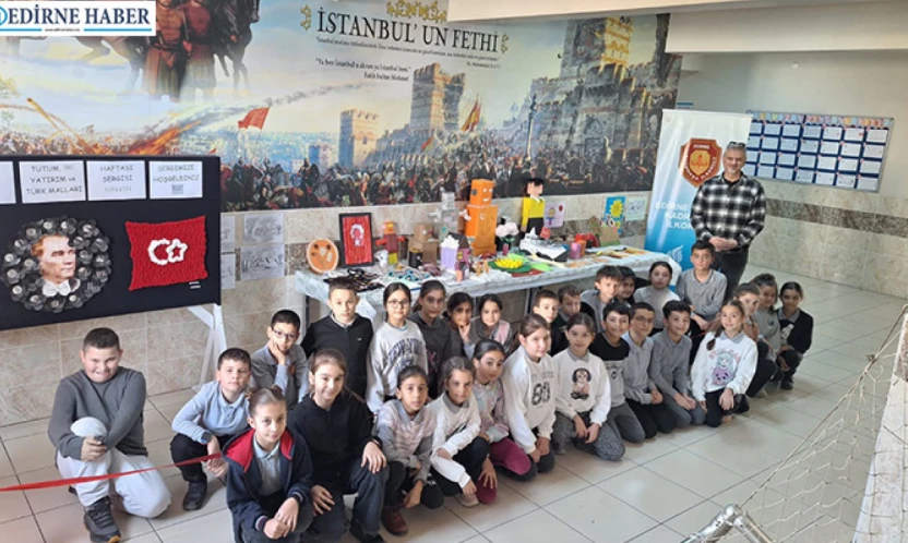 Minik öğrencilerden yerli üretim, el emeği ve kültür aynı sergide buluştu