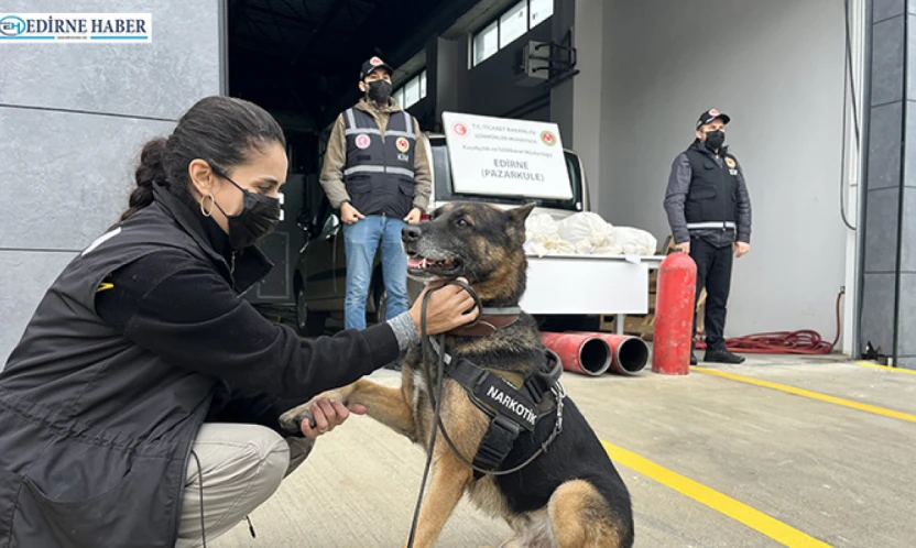 Pazarkule Sınır Kapısı'nda otomobilde 19 kilo 692 gram esrar ele geçirildi