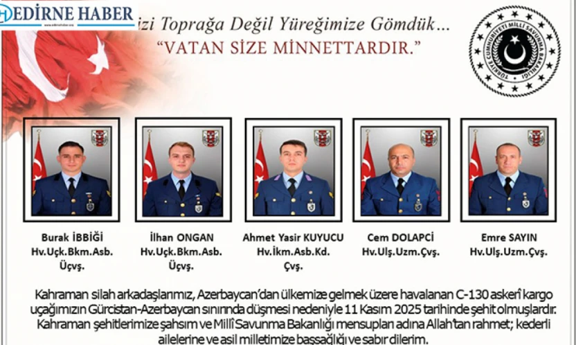 Şehit olan askerlerimizin isimleri