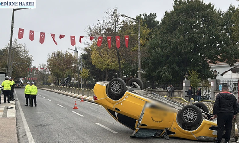 Ters dönen taksiden emniyet kemeri sayesinde sağ çıktı