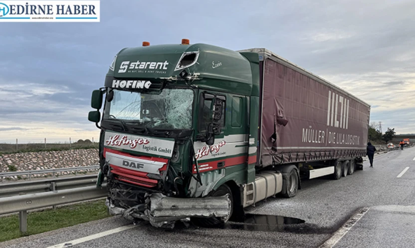 Tır bariyerleri aşıp karşı şeride geçti